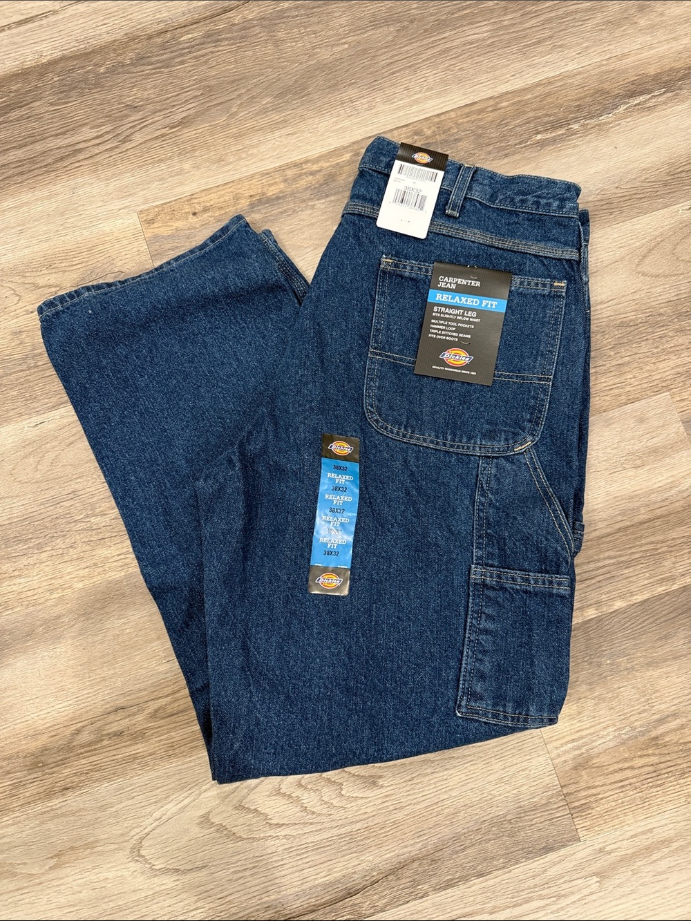 Dickies Men's Relaxed Fit Carpenter Jeans - Deep Blue Denim 38x32